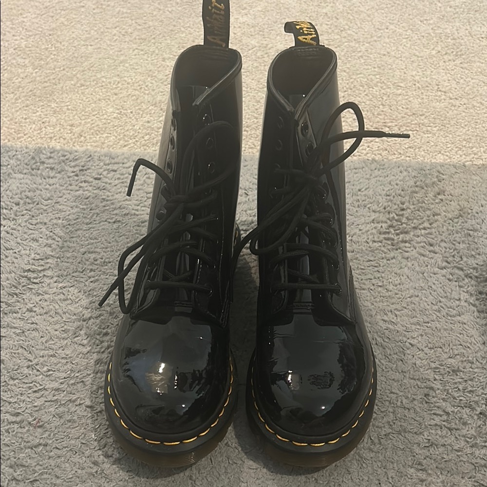 Black Doc Martens Patent Leather Boots
